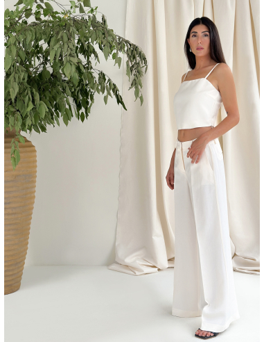 PALAZZO VISCOSE & LINEN TROUSERS