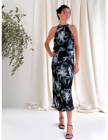 PRINTED VISCOSE SATIN SKIRT