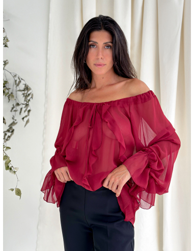 CRÊPE  BLOUSE WITH RUFFLES