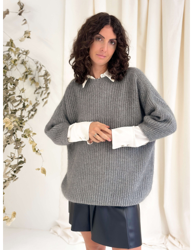 MAGLIONE GIROCOLLO CON FILO LUREX