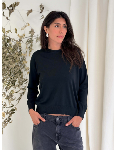 CREW NECK VISCOSE SWEATER