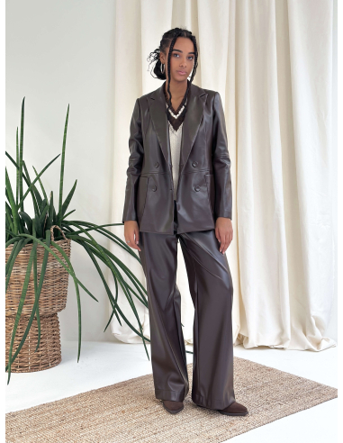 PALAZZO TROUSERS IN ECO-LEATHER