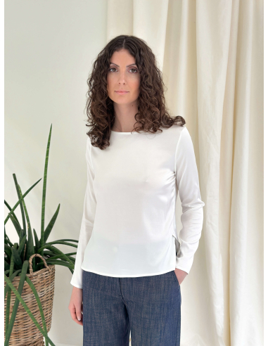 BLUSA A MANICHE LUNGHE IN VISCOSA