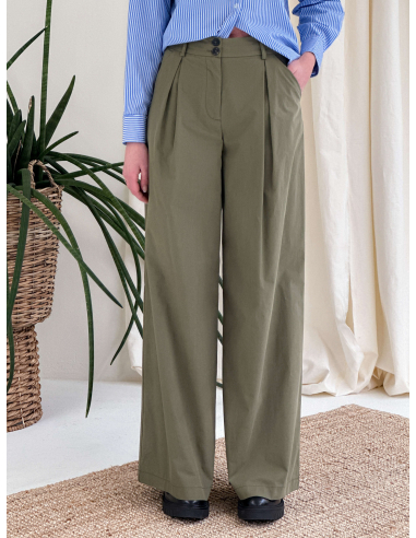 COTTON TROUSERS WITH PLEATS